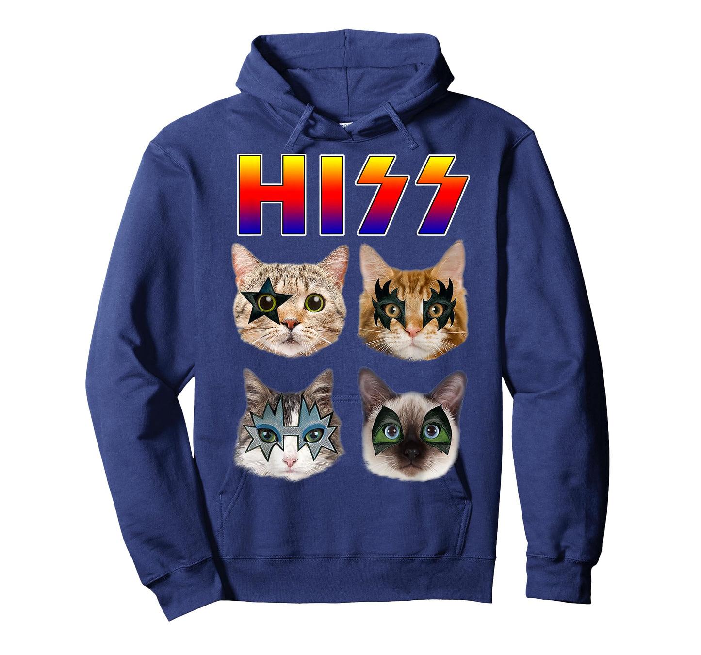 Hiss Funny Cats Kittens Rock Rockin Short Sleeve T-shirt Gift Tee Pun