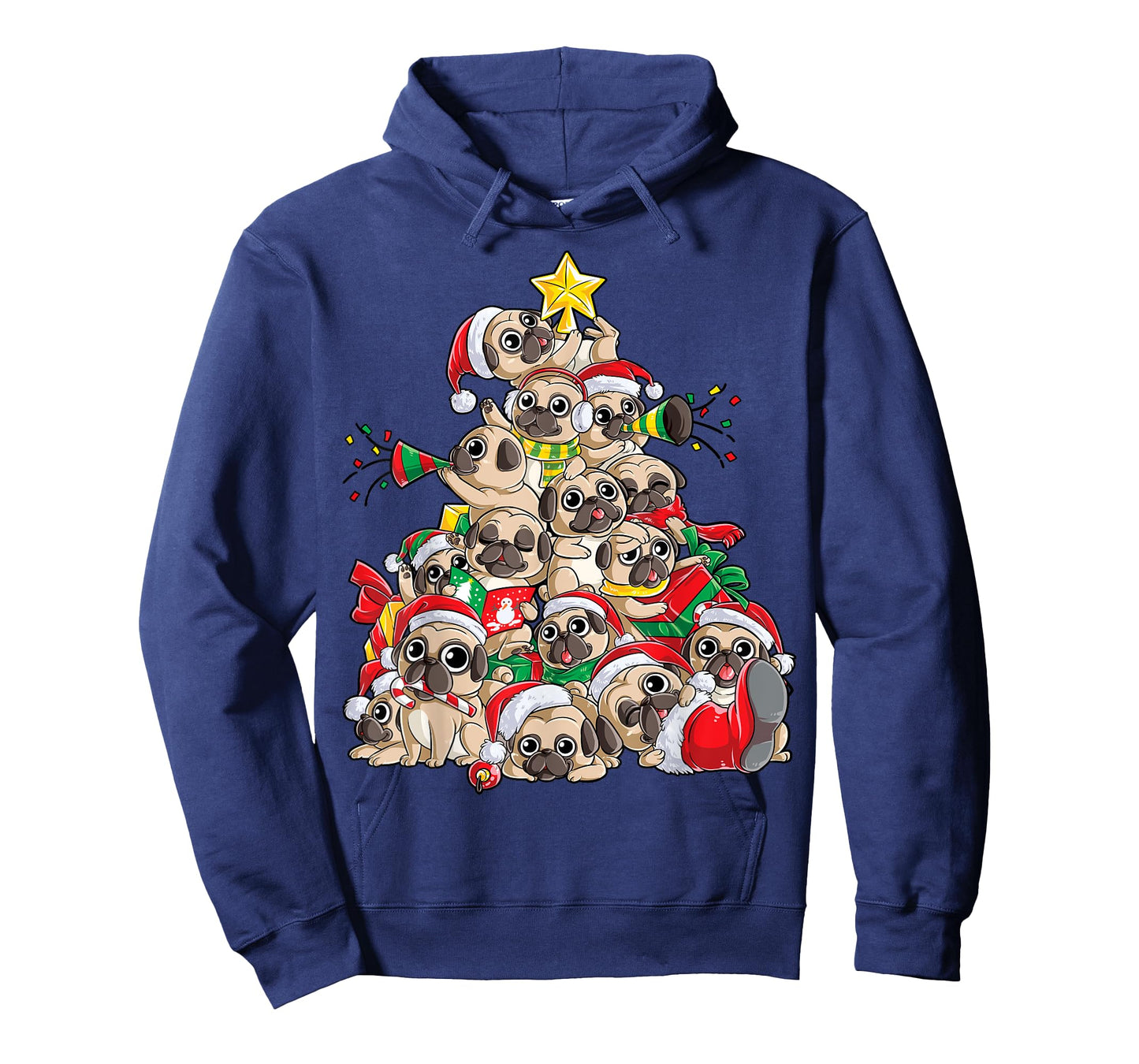 Pug Christmas Tree Dog Santa Xmas Boys Girls Merry Dogmas T-Shirt