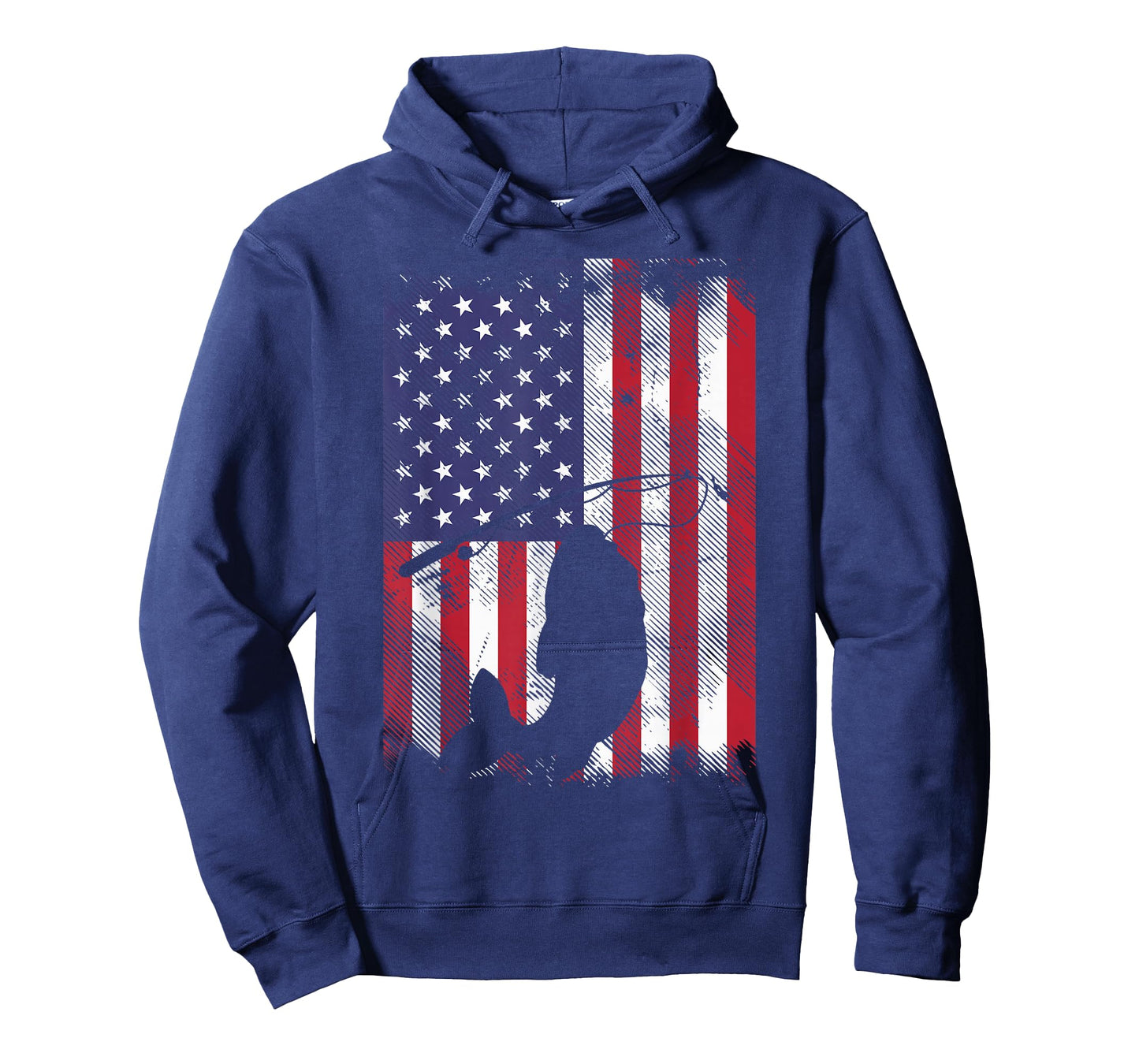 US Flag Fish 4th Of July Fishing Patriot Fisherman Dad Gift T-Shirt