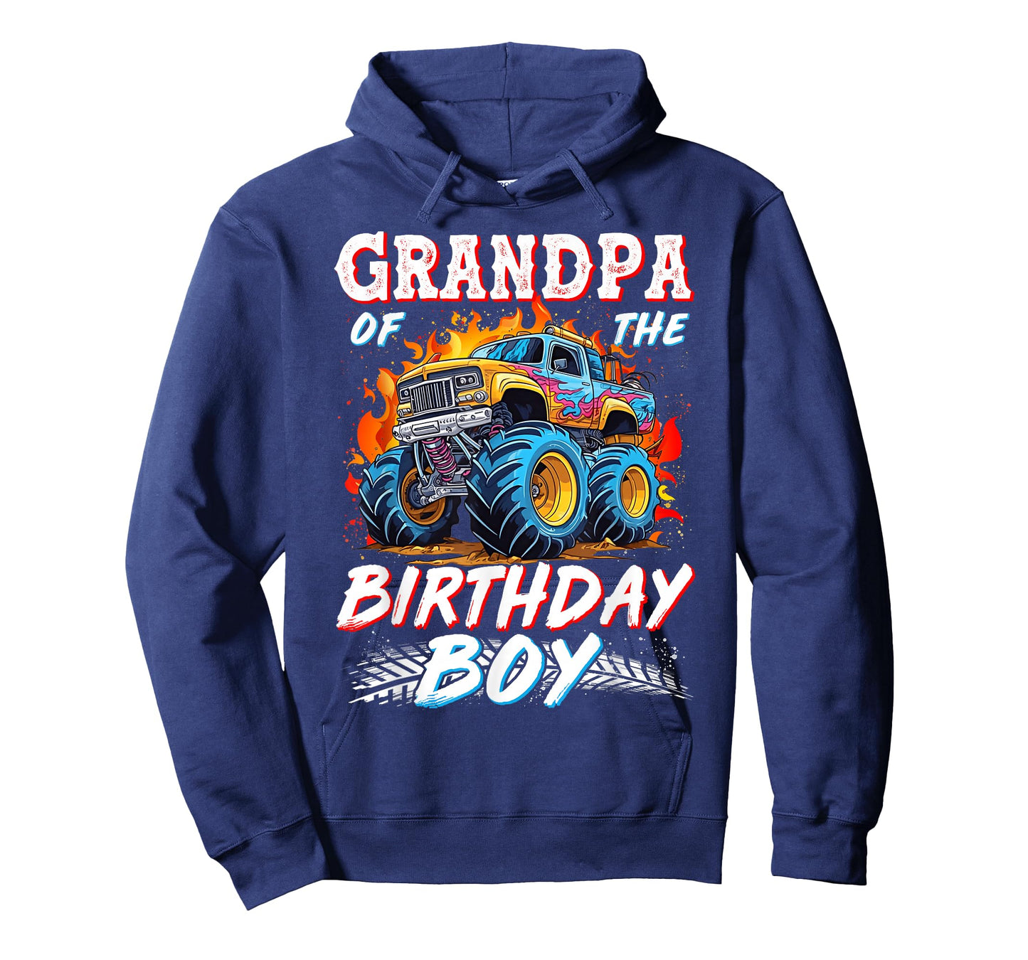 Grandpa of The Birthday Boy Monster Truck Birthday T-Shirt