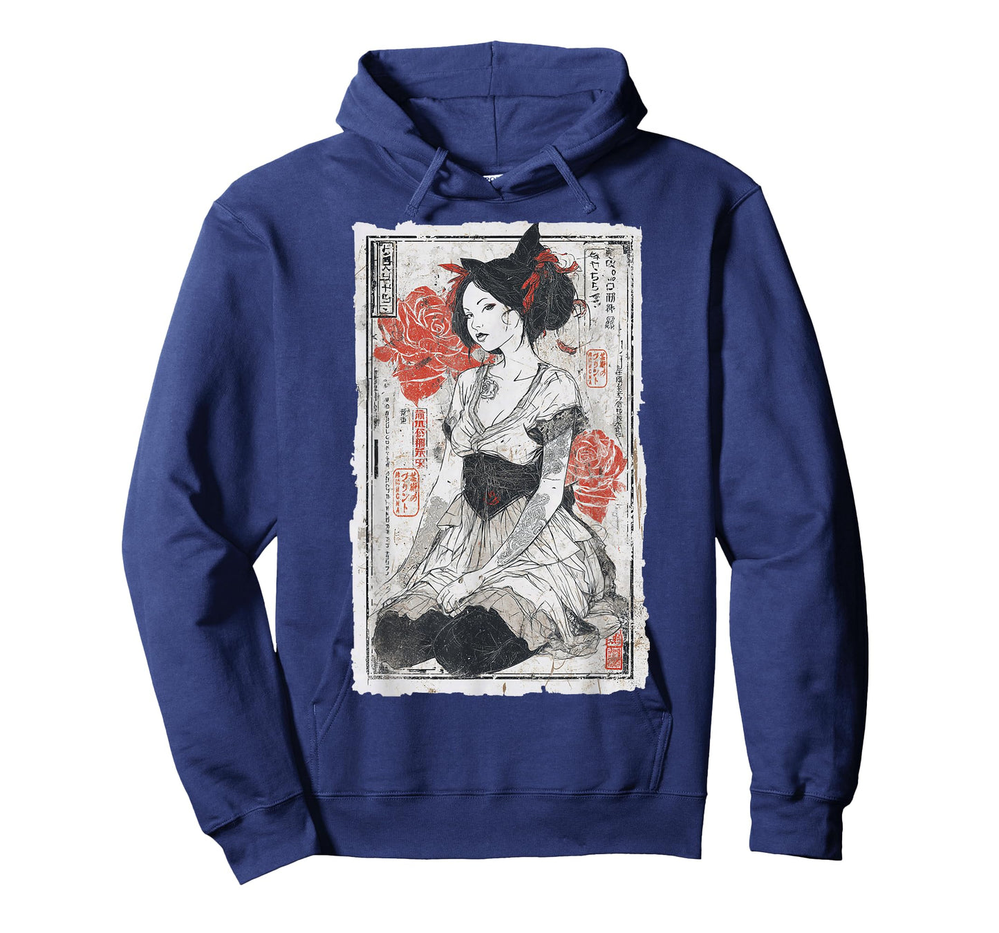 Japanese Geisha Floral Art - Vintage Ukiyo-e Portrait T-Shirt
