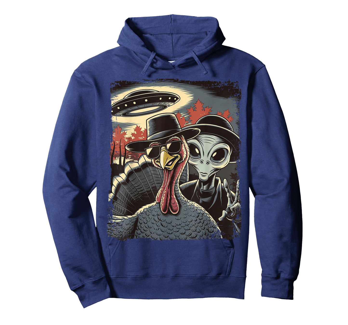 Alien Selfie With Turkey Thanksgiving Funny Photo UFO T-Shirt