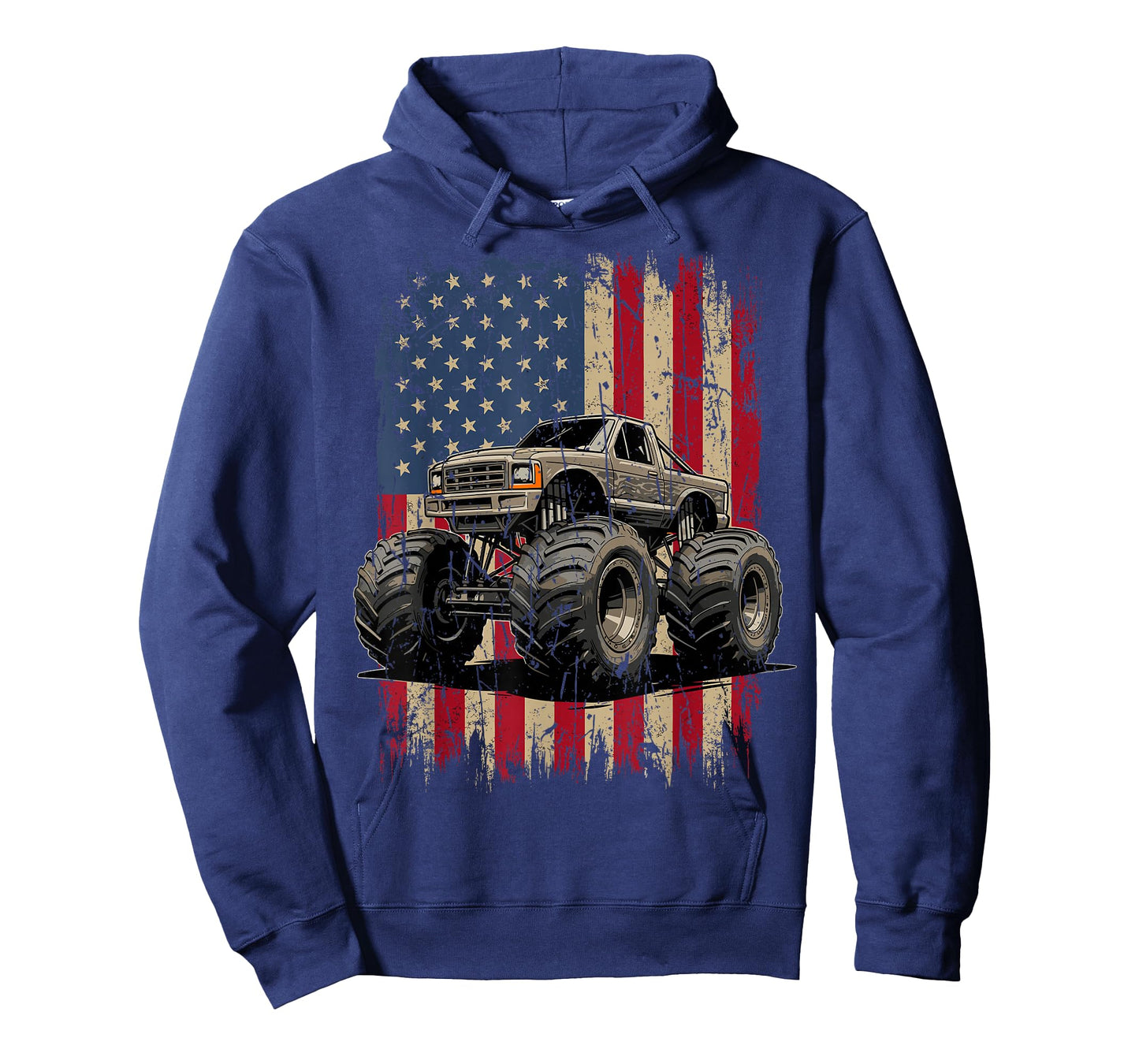 Monster Truck American Flag 4th Of July T-Shirt