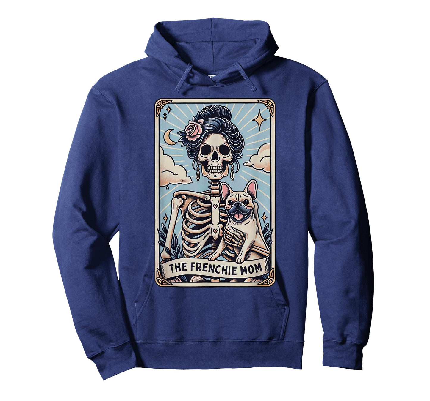 Retro Funny The Frenchie Mom Tarot Card Skeleton Halloween T-Shirt