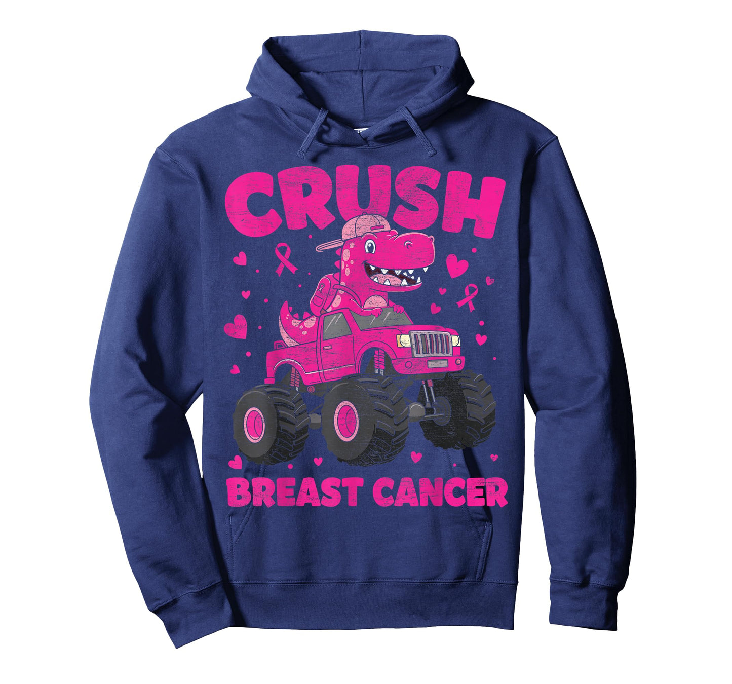 Crush Breast Cancer Awareness Monster Truck Toddler Boy Kids T-Shirt