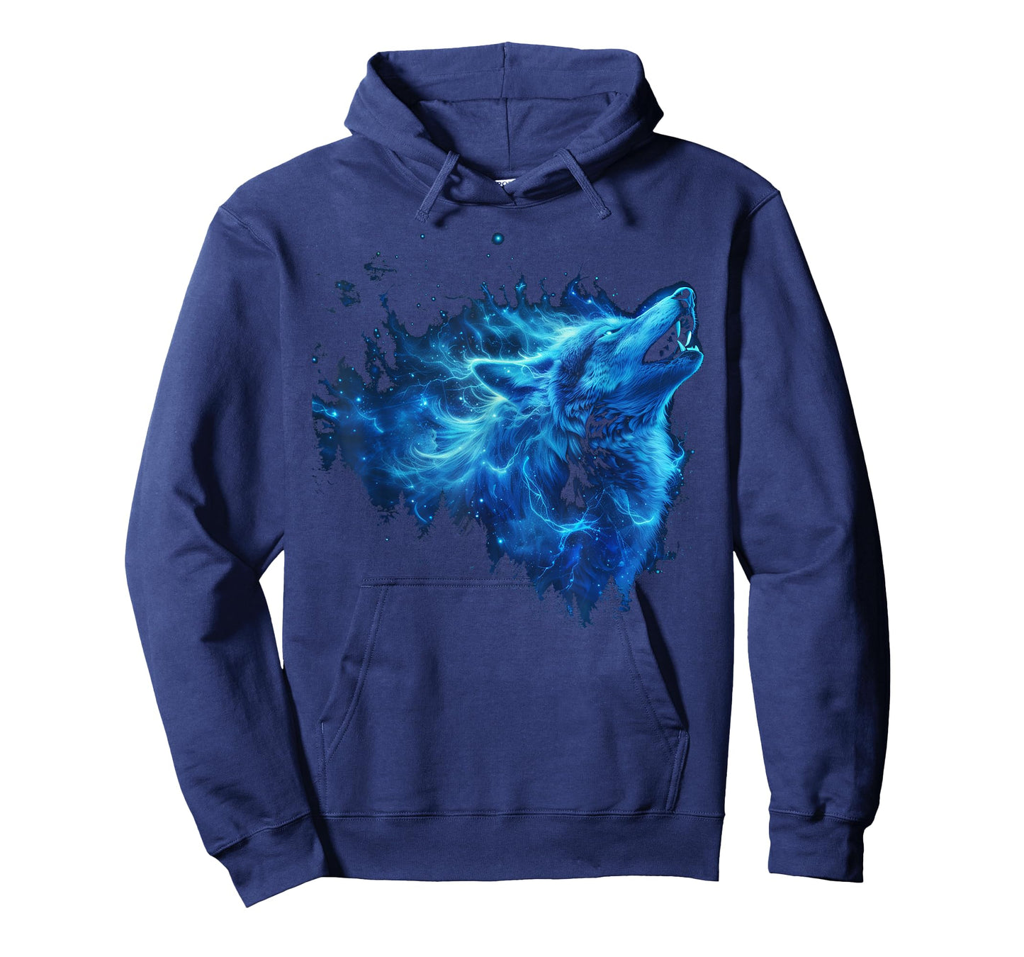 Galaxy Wolf Howling Graphic Electrical Blue Wolf Lovers T-Shirt