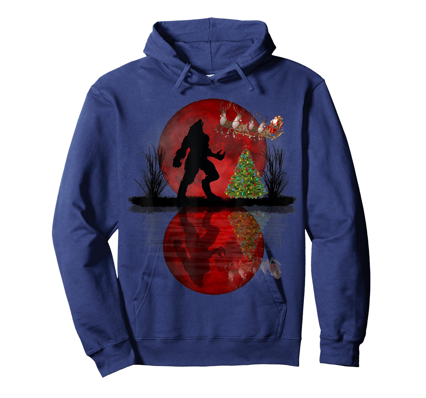 Funny Werewolf Christmas Santa Sleigh Reindeer Gifts T-Shirt