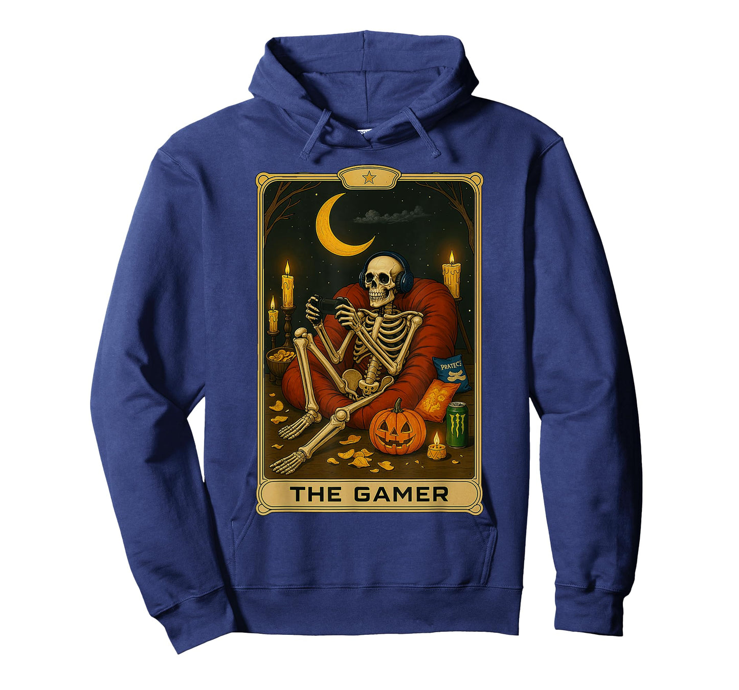 The Gamer Tarot Card Skeleton Halloween Gaming Graphic Tees T-Shirt