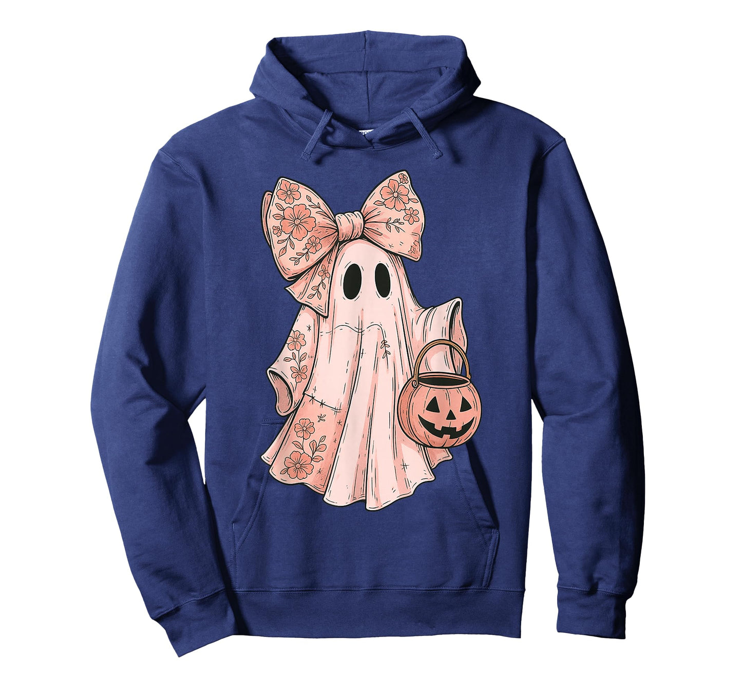 Girly Halloween Pink Denim Floral Pumpkin Preppy Ghost Bow T-Shirt