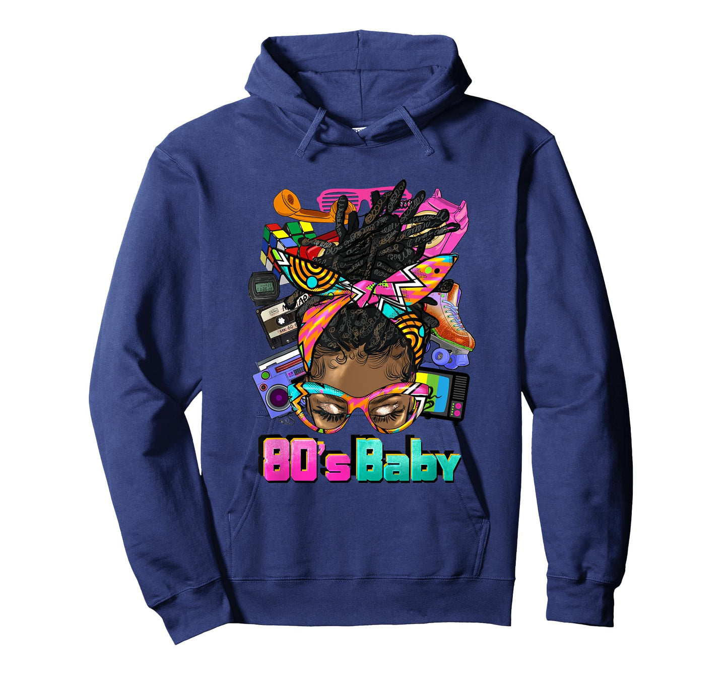80's Baby Afro Messy Bun African American 1980's Retro T-Shirt