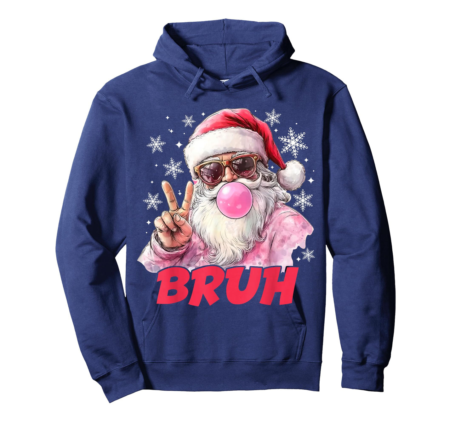 Bruh Christmas Vintage Santa Peace Sign Teen Meme Boys Kids T-Shirt