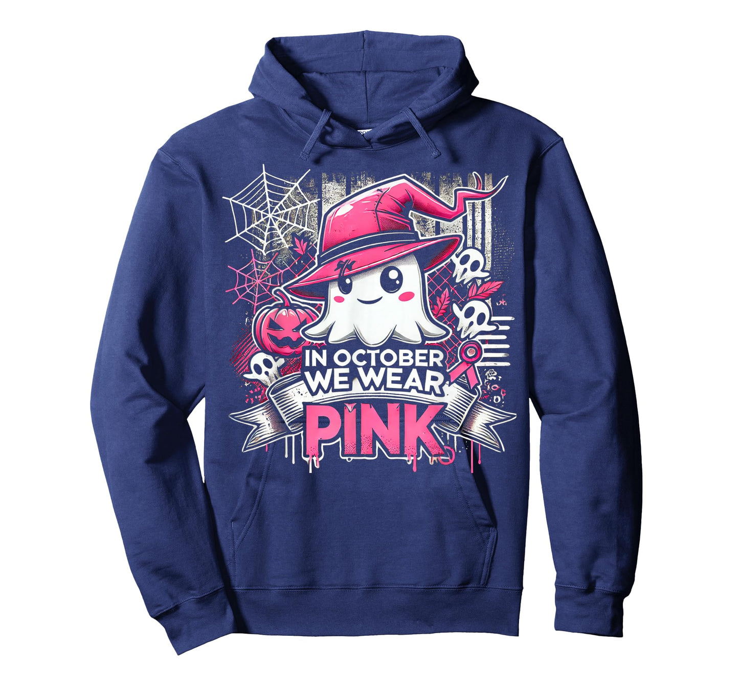 October We Wear Pink Ghost Witch Halloween T-Shirt