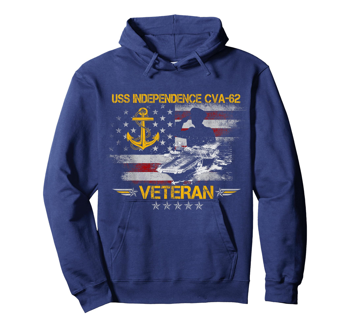 USS Independence CV-62 Aircraft Carrier Veteran FlagVintage T-Shirt