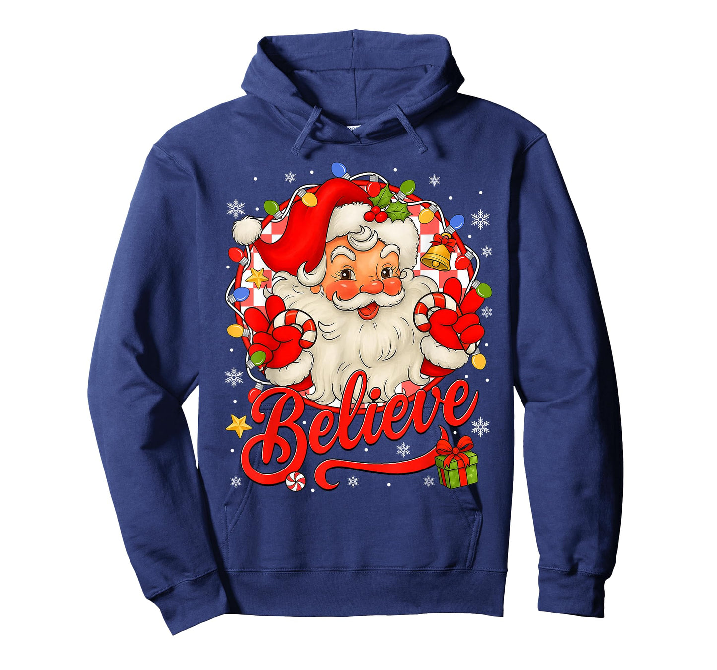 Vintage Santa Claus Believe Christmas Vibes Women Boys Girls T-Shirt