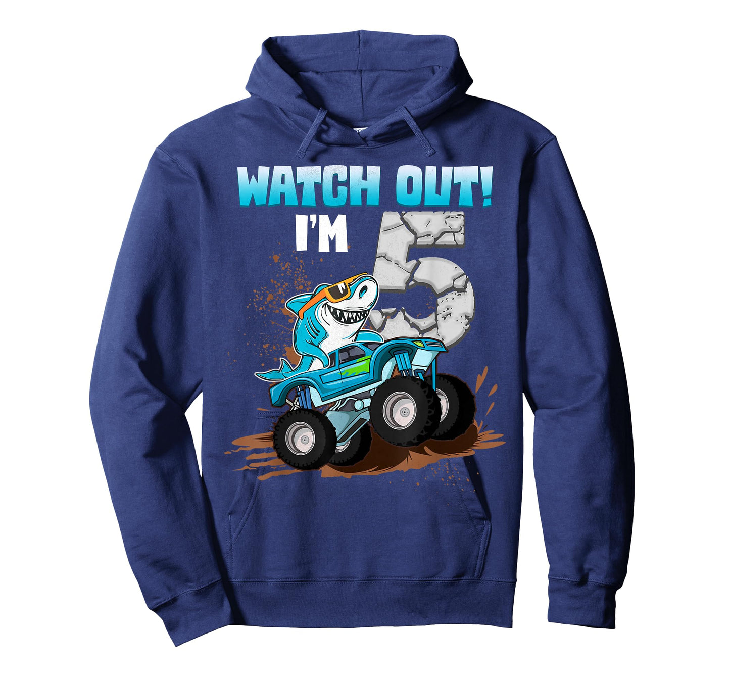 5 Years Old 5th Birthday Shark Boy Girl Monster Truck Gamer T-Shirt