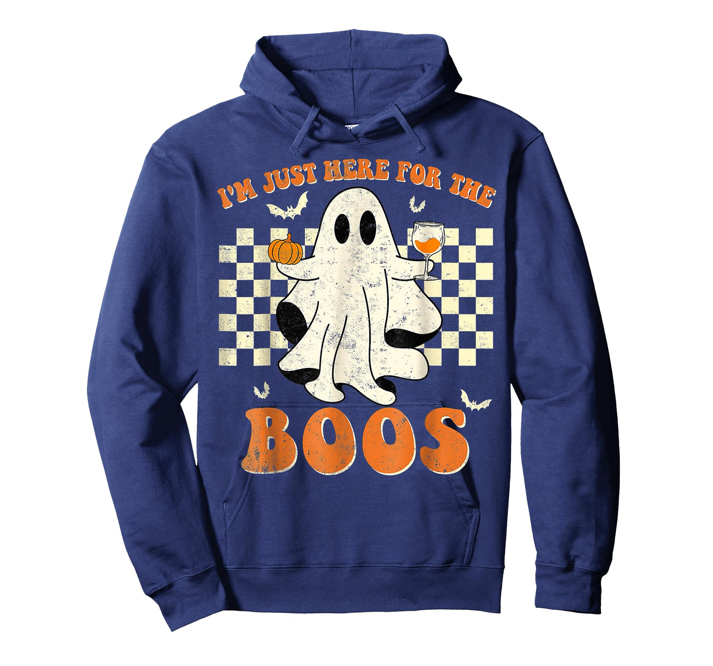 I'm Just Here For The Boos Ghost Retro Groovy Halloween T-Shirt
