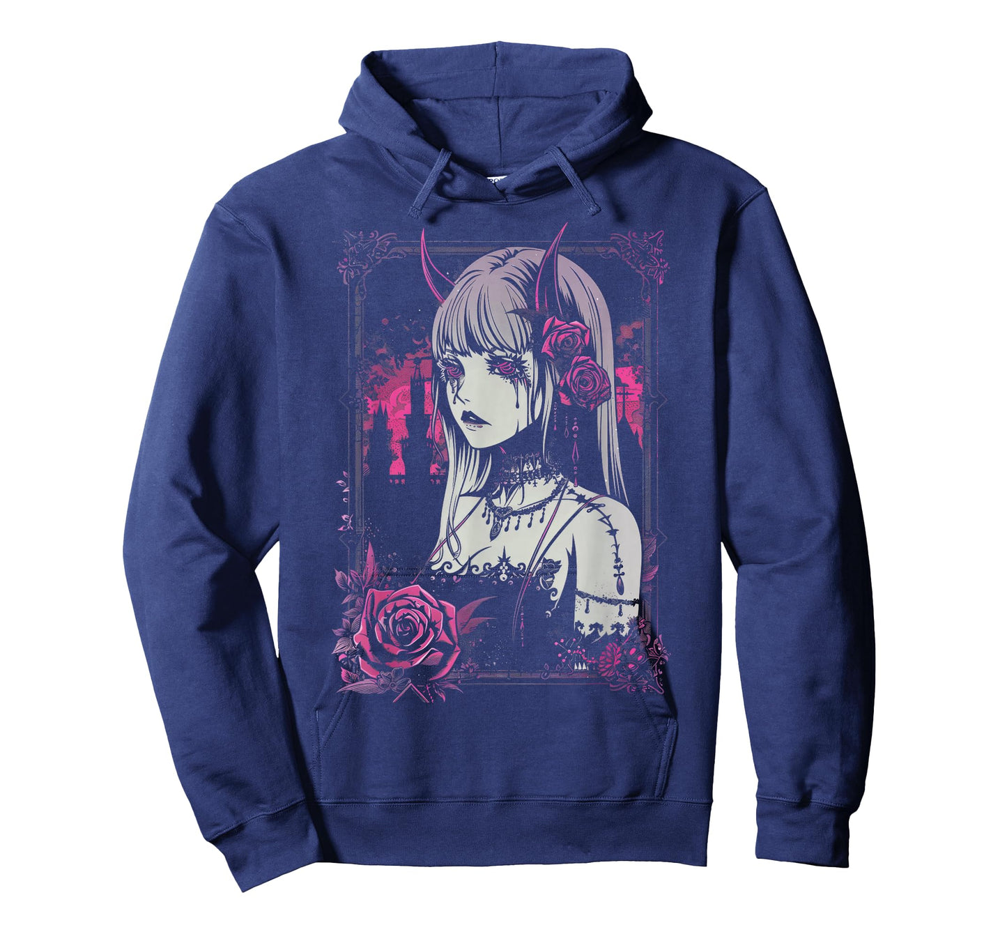 Anime European Goth Castle Sad Kawaii Rose Devil Flowers T-Shirt