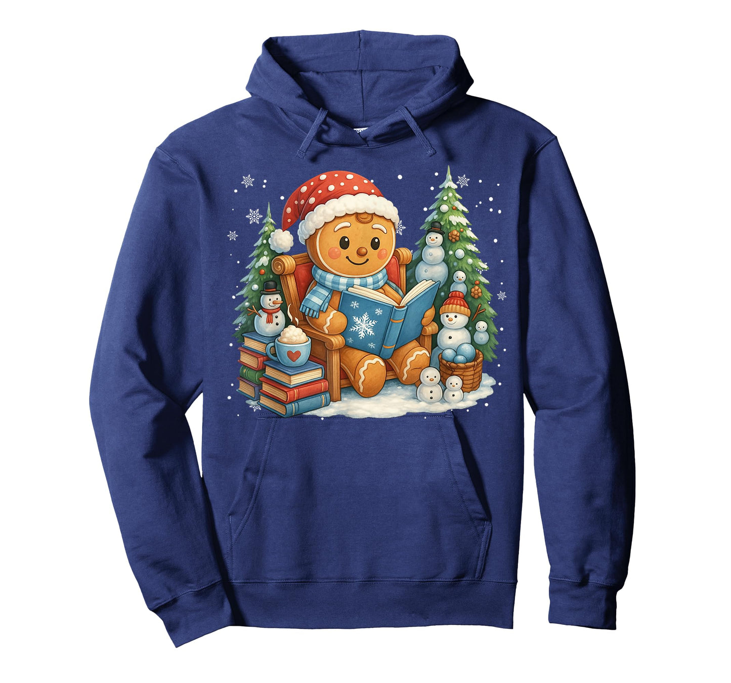 Gingerbread Reading Book Lovers Christmas Bookworm Librarian T-Shirt