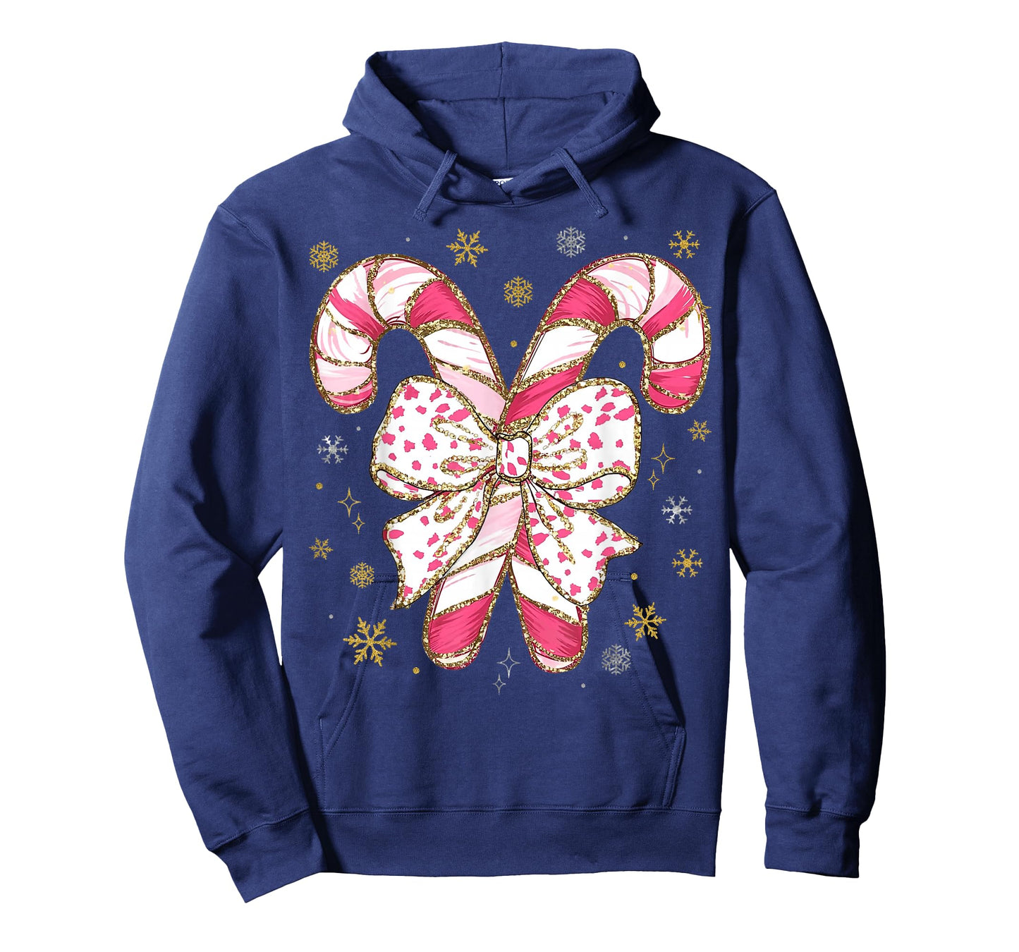 Cute Pink Coquette Bow Candy Cane Christmas Girls Women Kids T-Shirt