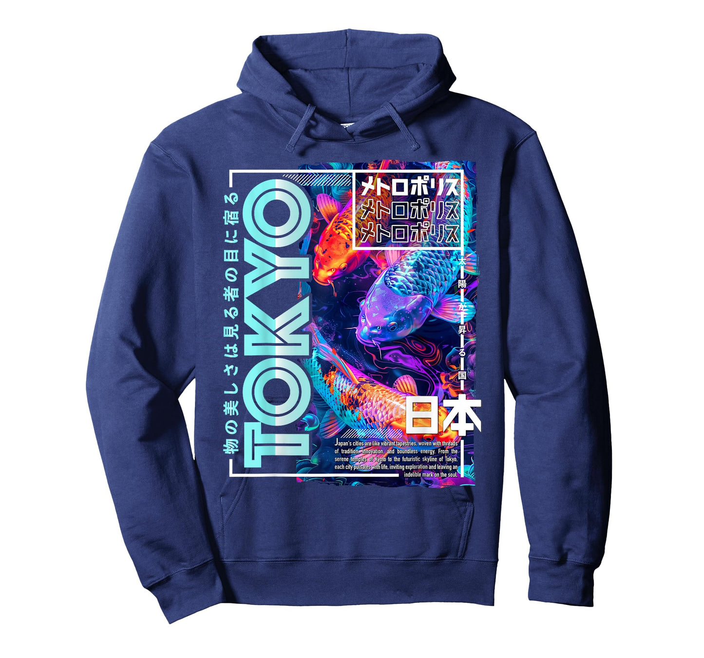 Tokyo City 80s Synthwave Koi Carp Japan Tokyo T-Shirt