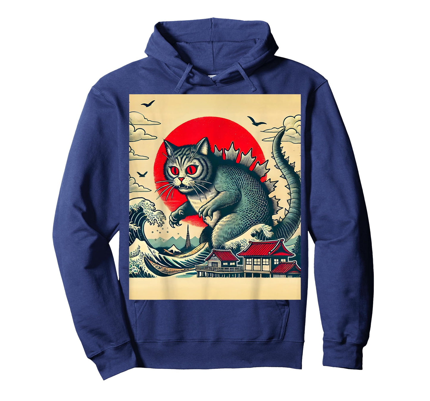 Catzilla Cat Retro Vintage Japanese Kaiju Funny Cat Monster T-Shirt