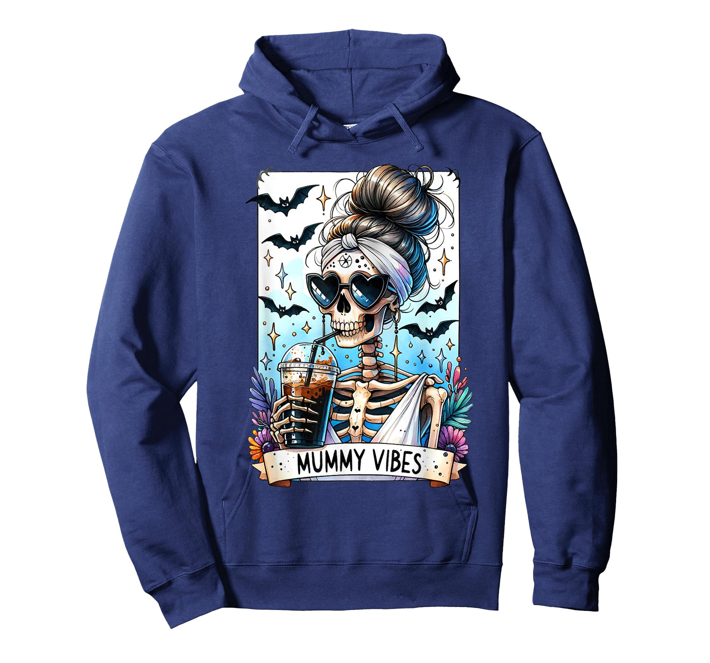 Tarot Card Mummy Vibes Spooky Season Skeleton Mom Halloween T-Shirt