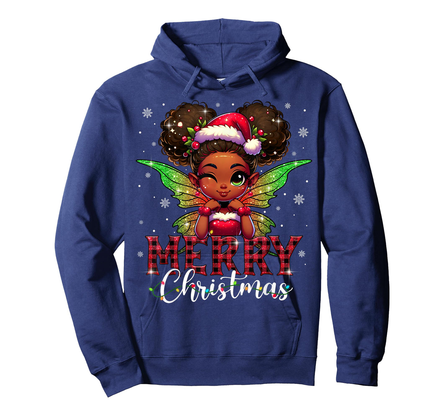 African American Merry Christmas Cute Black Girl Kids T-Shirt