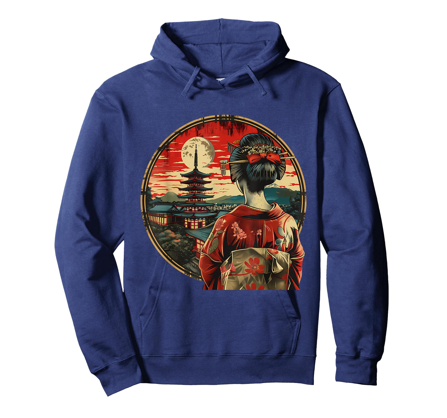 Japanese Geisha Pagoda Geisha Girl Kimono Traditional Art T-Shirt