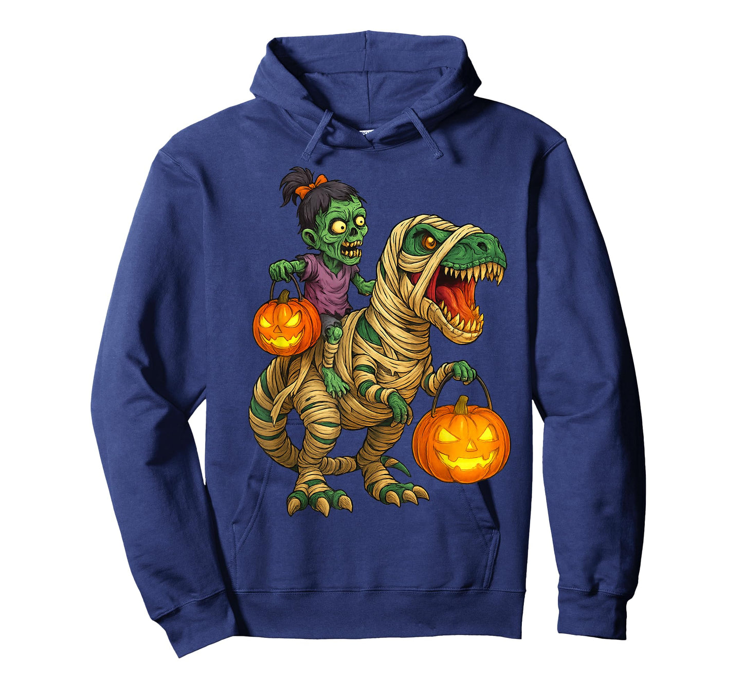 Zombie Girl Riding Mummy T Rex Halloween Kids Trick Or Treat T-Shirt