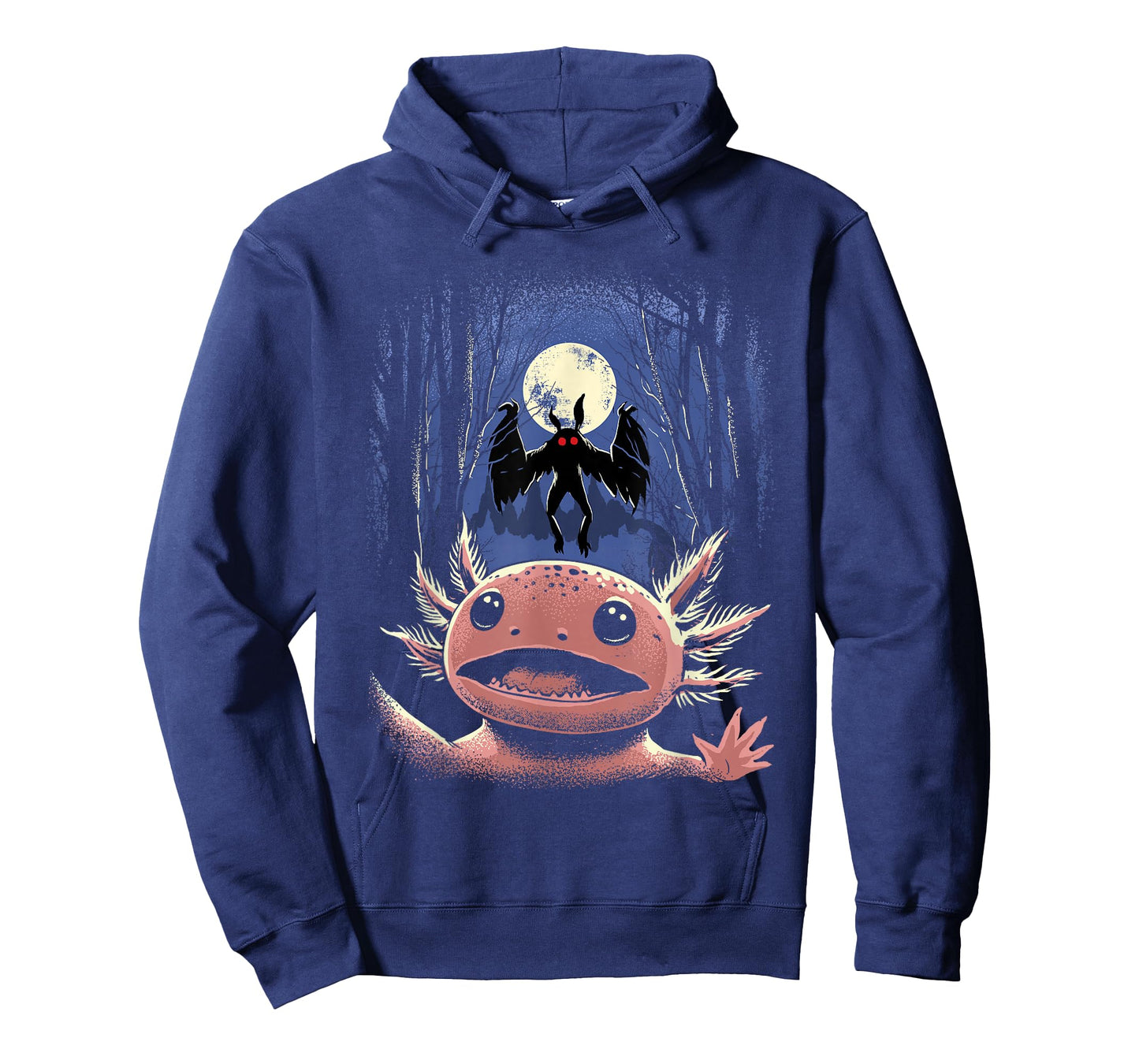 Scared Axolotl Selfie Axolotl With Mothman Monster Cryptid T-Shirt