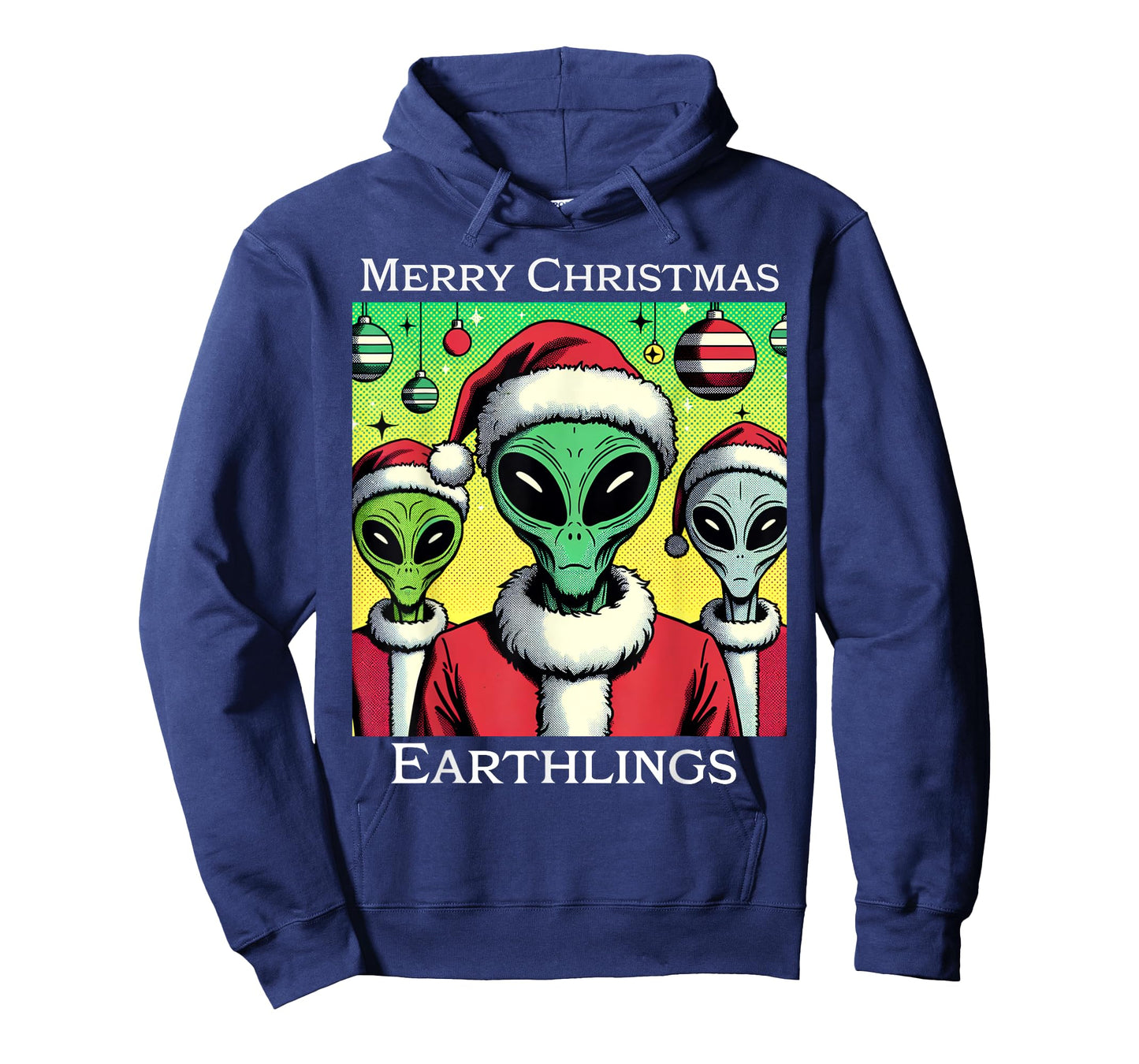 Funny Alien Santa Claus Merry Christmas Earthlings Holiday T-Shirt