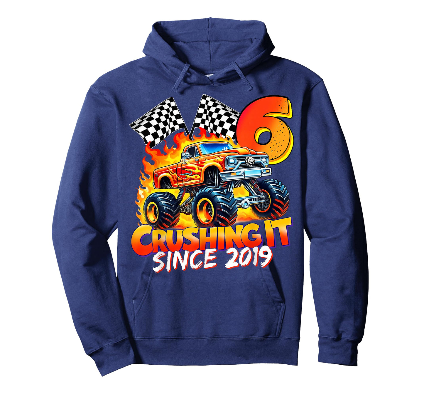 Monster Truck Birthday 6 Year Old Born 2019 6th Party Boys T-Shirt