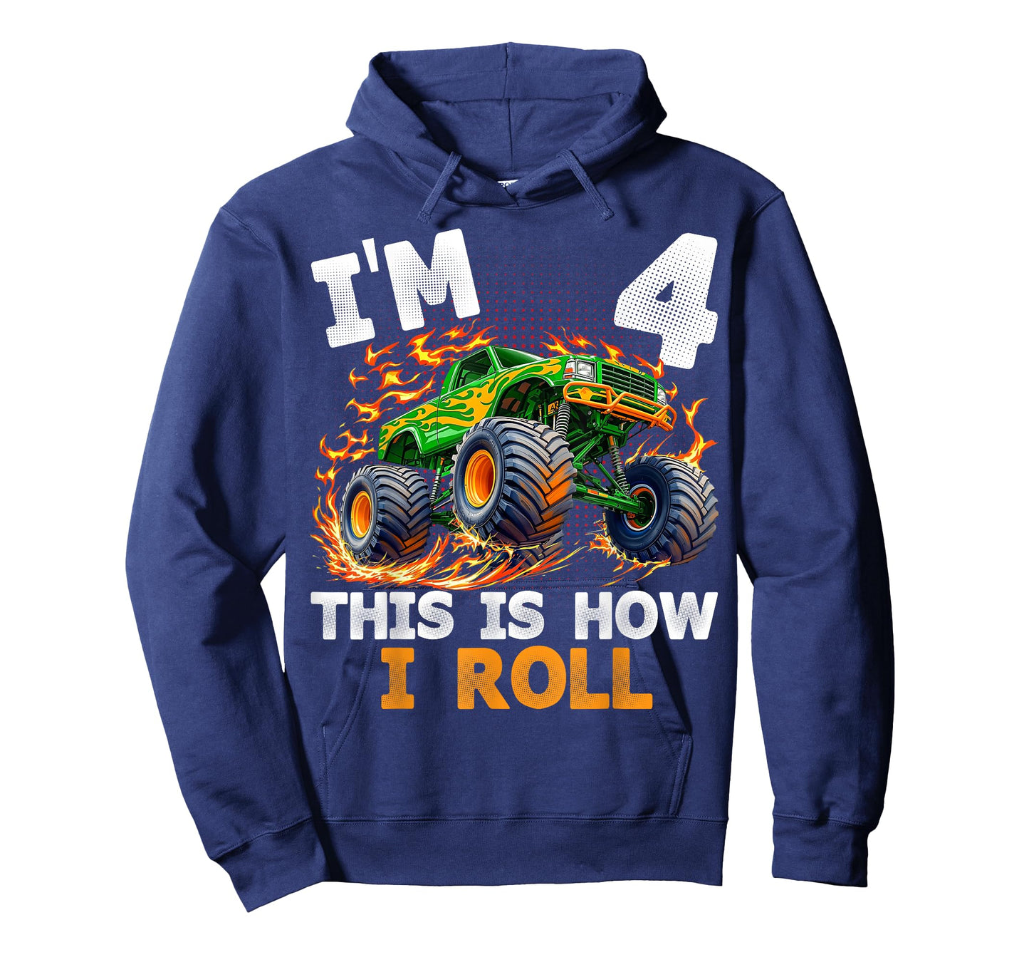 I'm 4 This is How I Roll Monster Truck 4th Birthday Boys T-Shirt