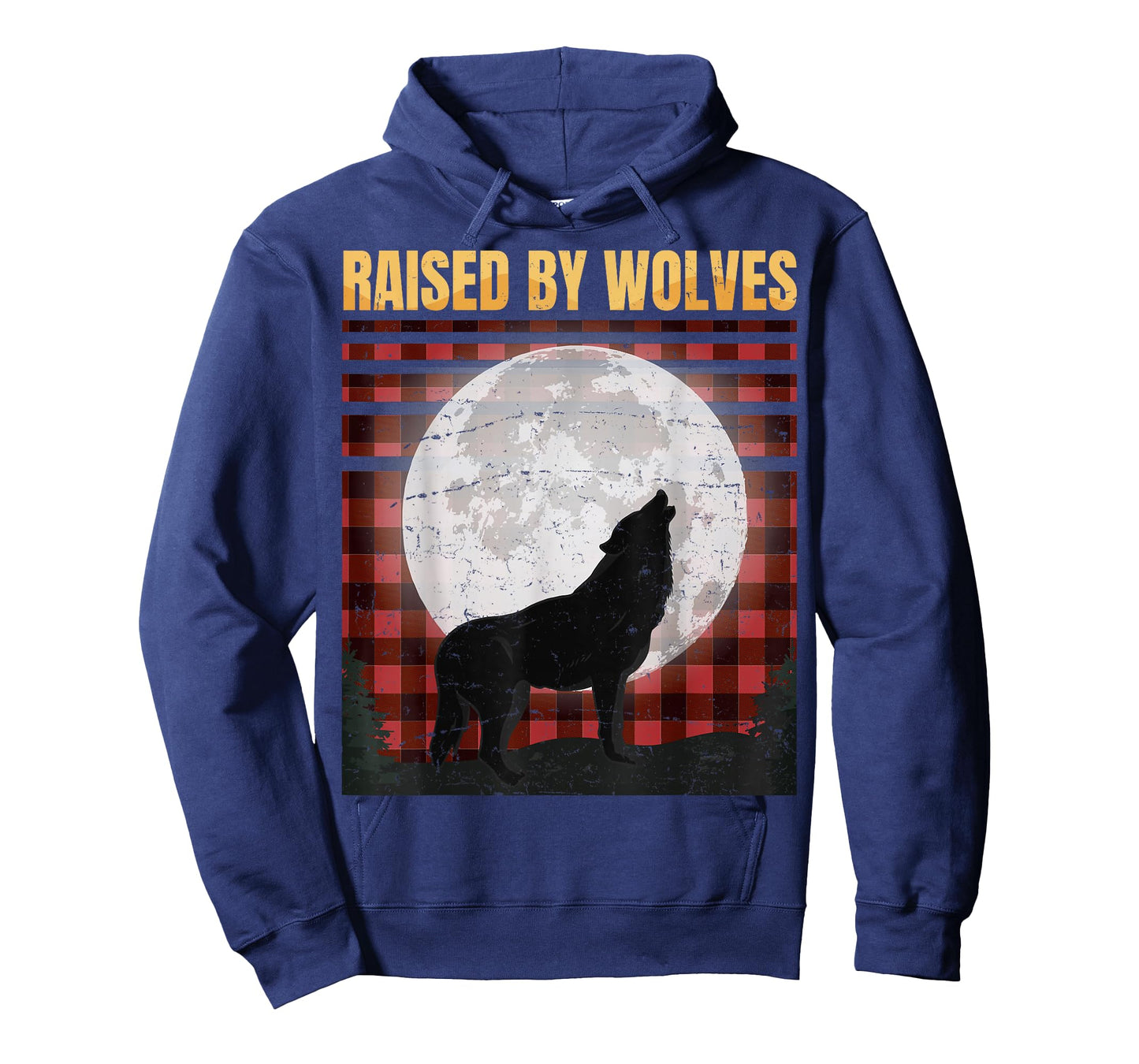 Raised By Wolfes - Red Plaid Woodworking - Vintage - Gift T-Shirt