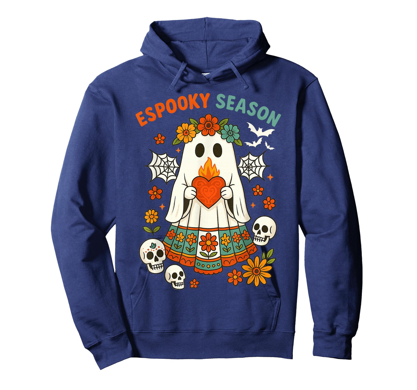 Spooky Season Mexican Ghost Flowers Funny Halloween Boo T-Shirt