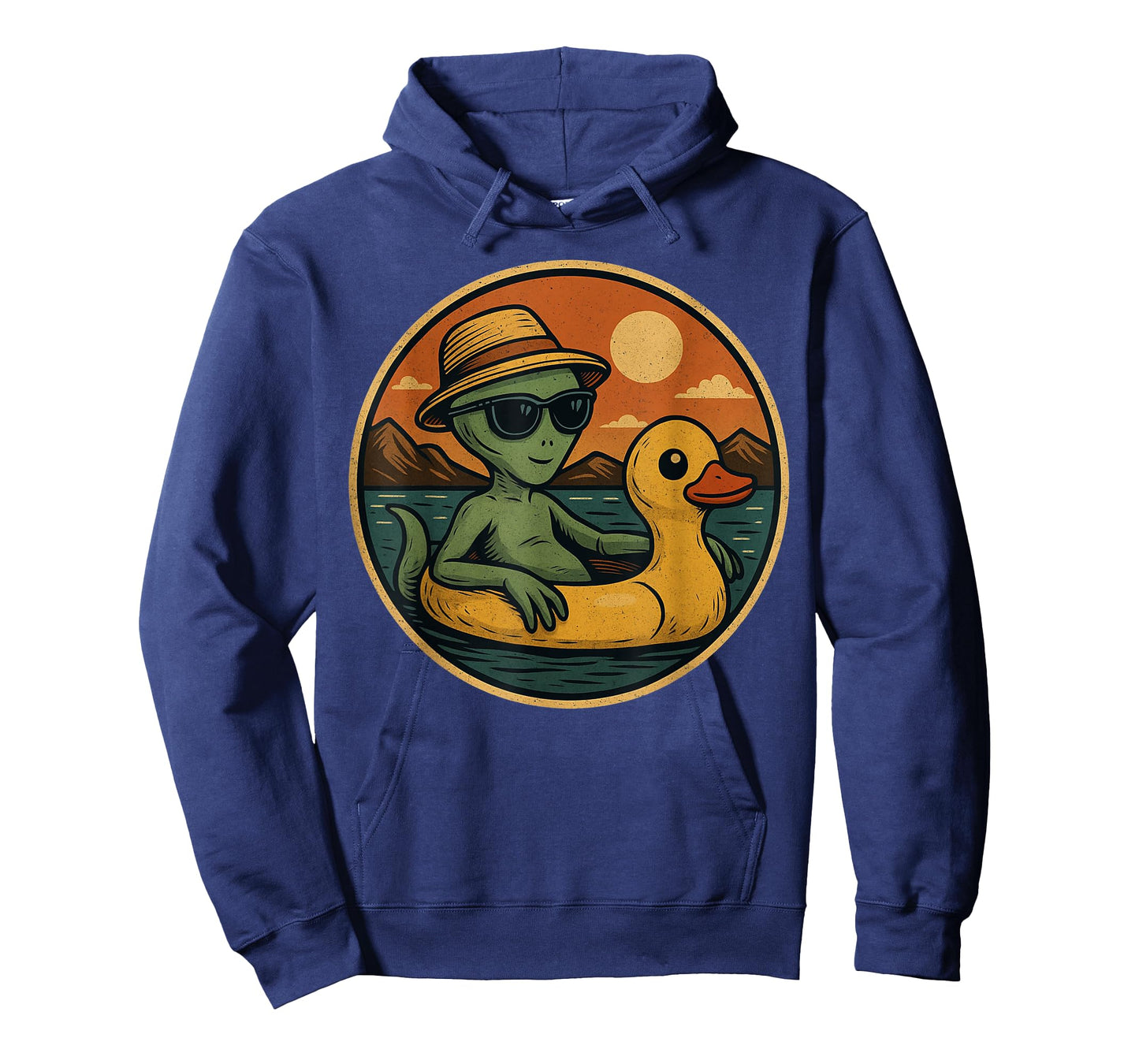 Funny Alien Duck Float Summer Retro Cute Sasquatch Sunset T-Shirt