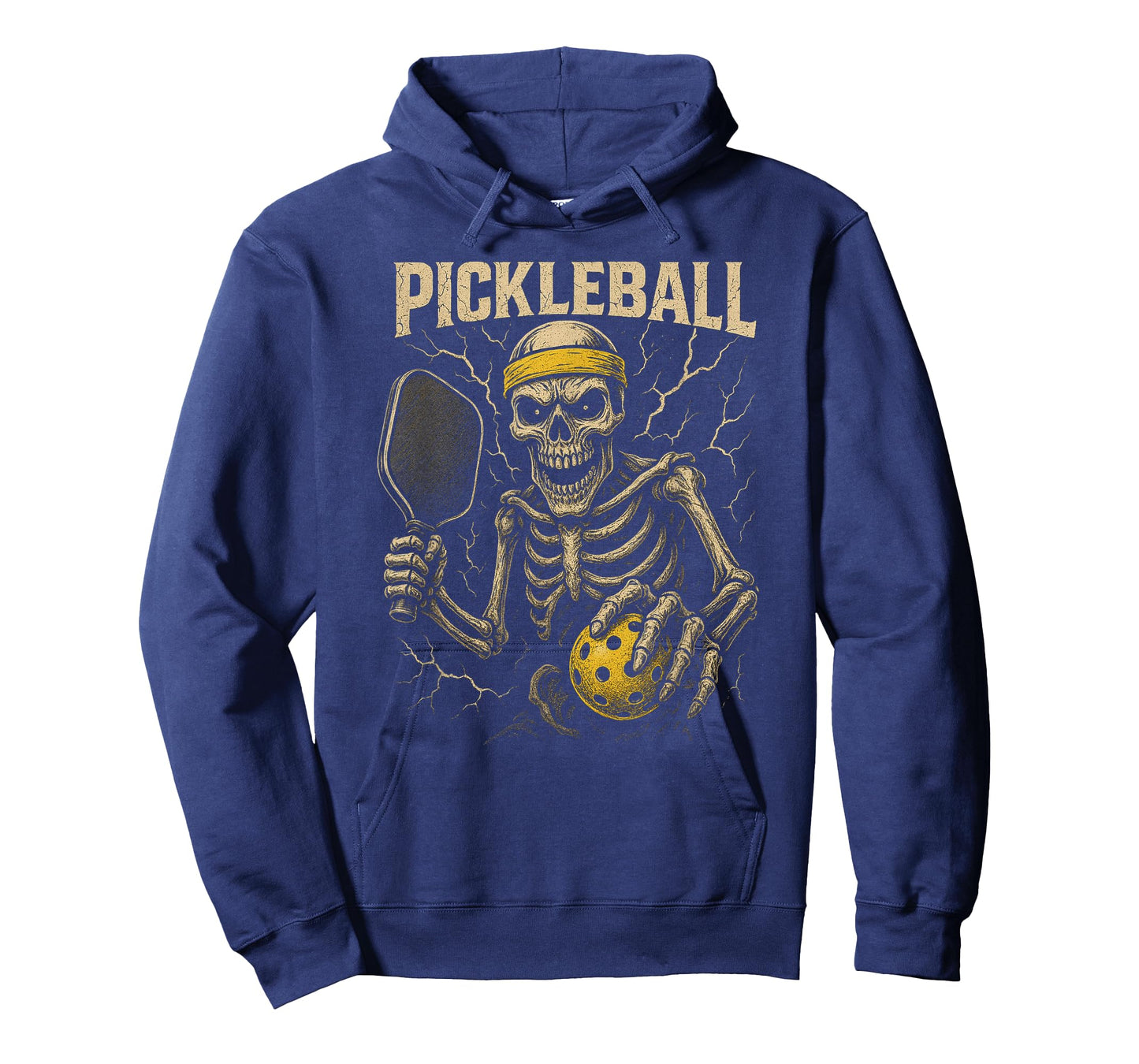 Spooky Skeleton Pickleball Player Cool Pickleball Graphic T-Shirt