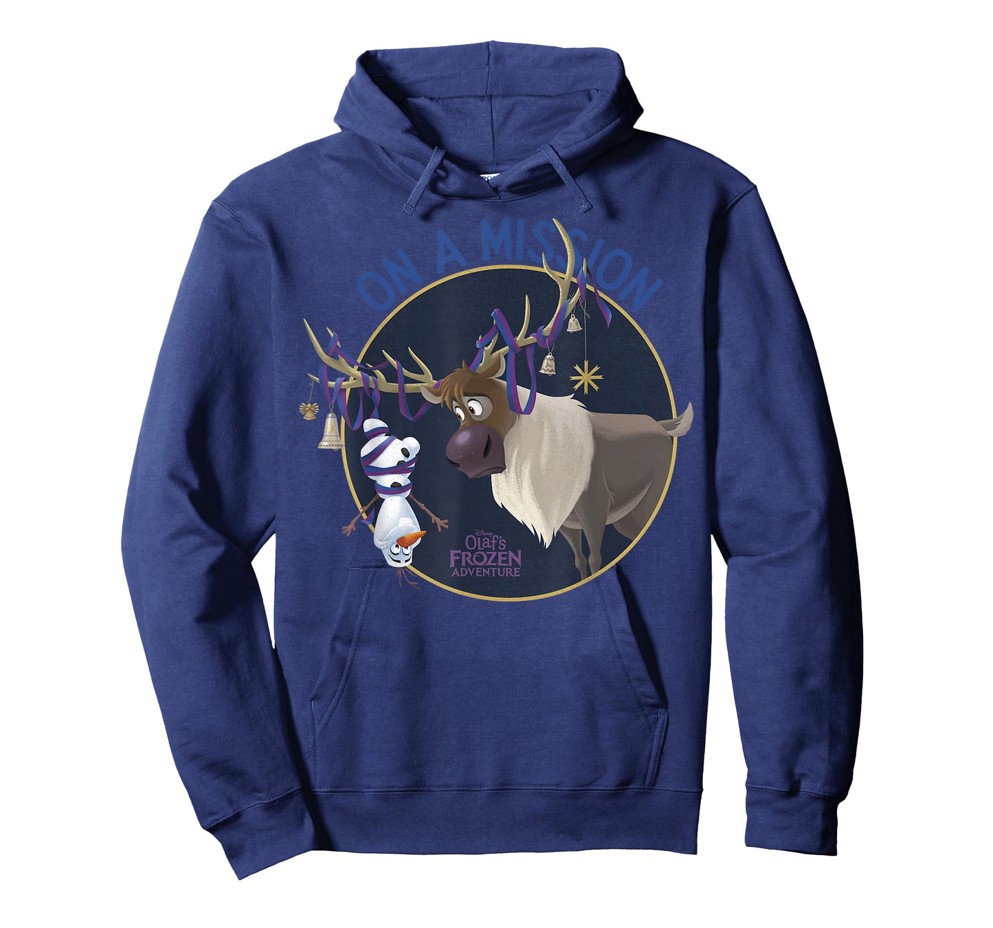 Disney Frozen Olaf Sven Ribbon Bells Circle Design T-Shirt T-Shirt