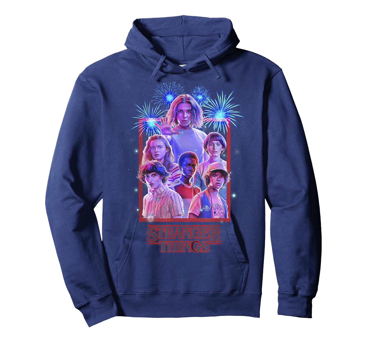 Netflix Stranger Things Group Shot Fireworks Poster T-Shirt