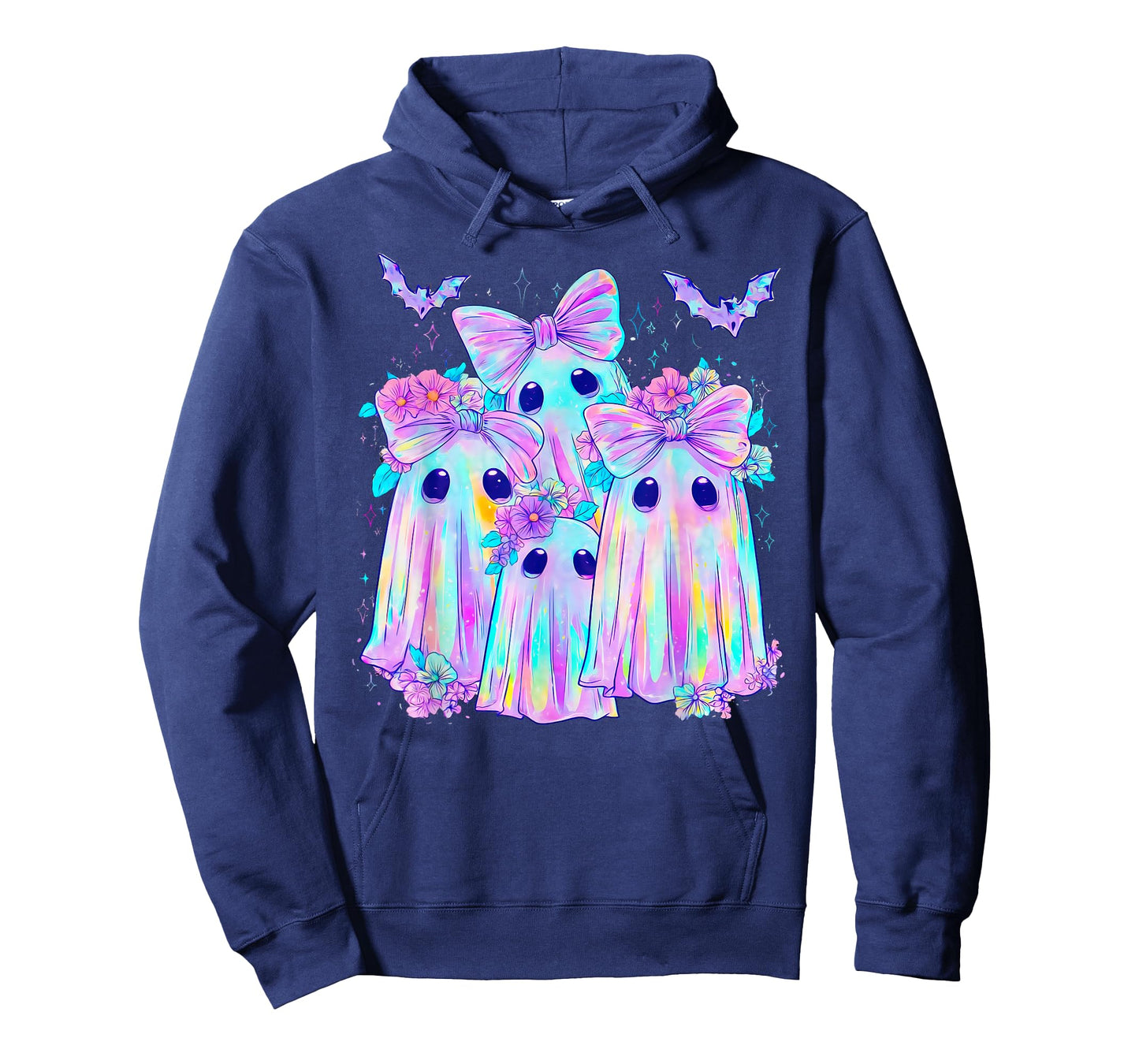 Pastel Galaxy Ghost Halloween Girl Kids Ghost Coquette Bow T-Shirt