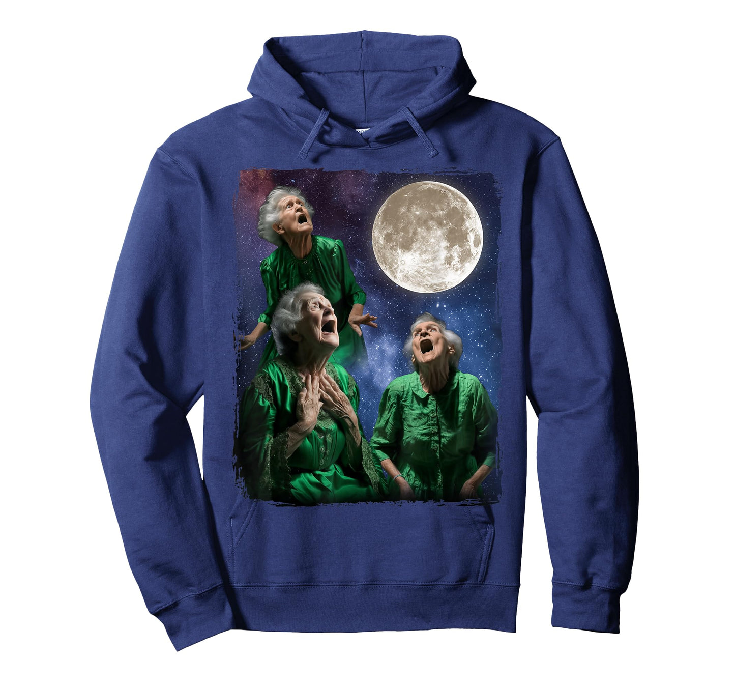 Grandma Howling At Moon Three Granny Moon T-Shirt