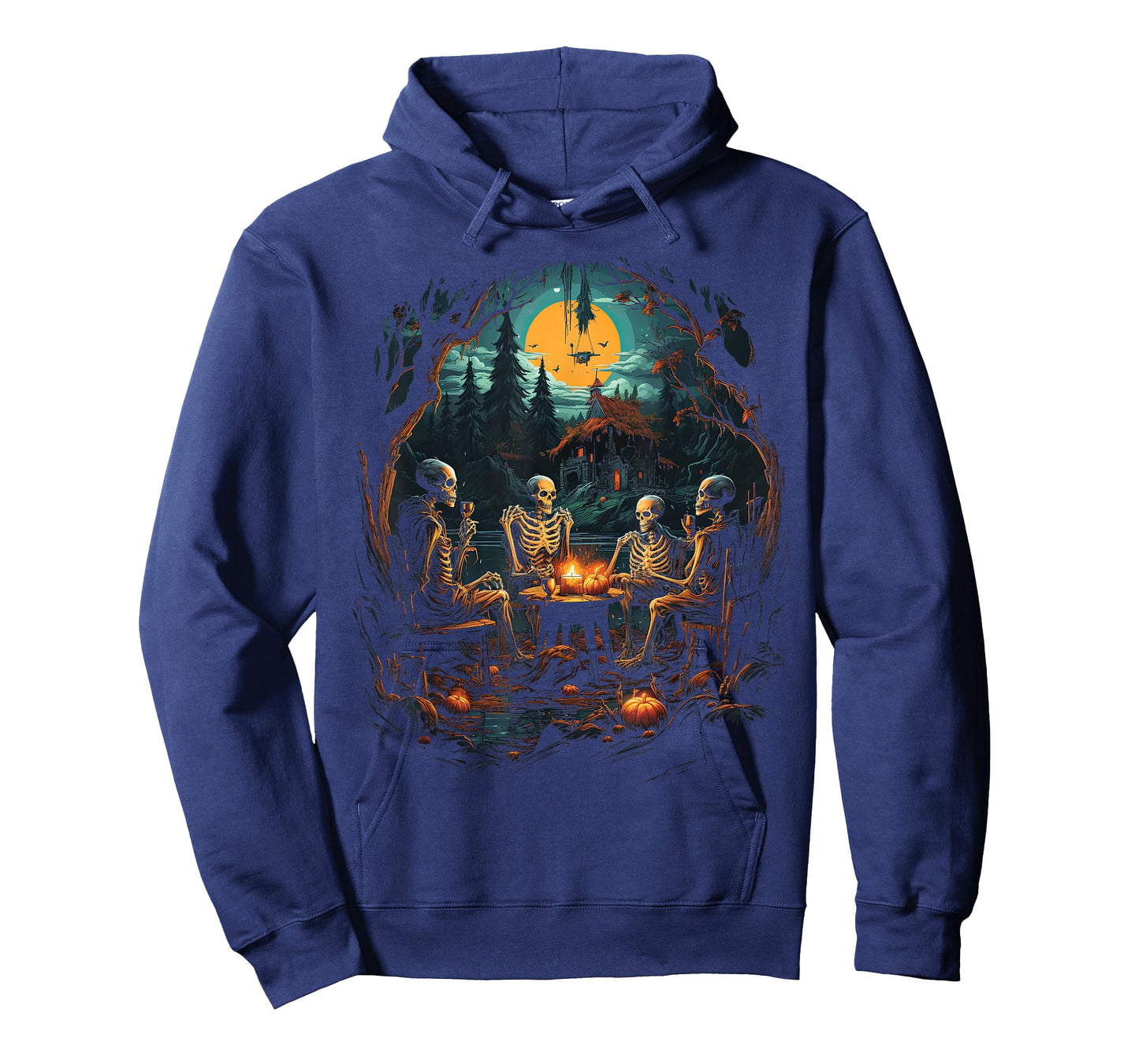Vintage Ghost and Skeleton by Fire Camping Gothic Halloween T-Shirt