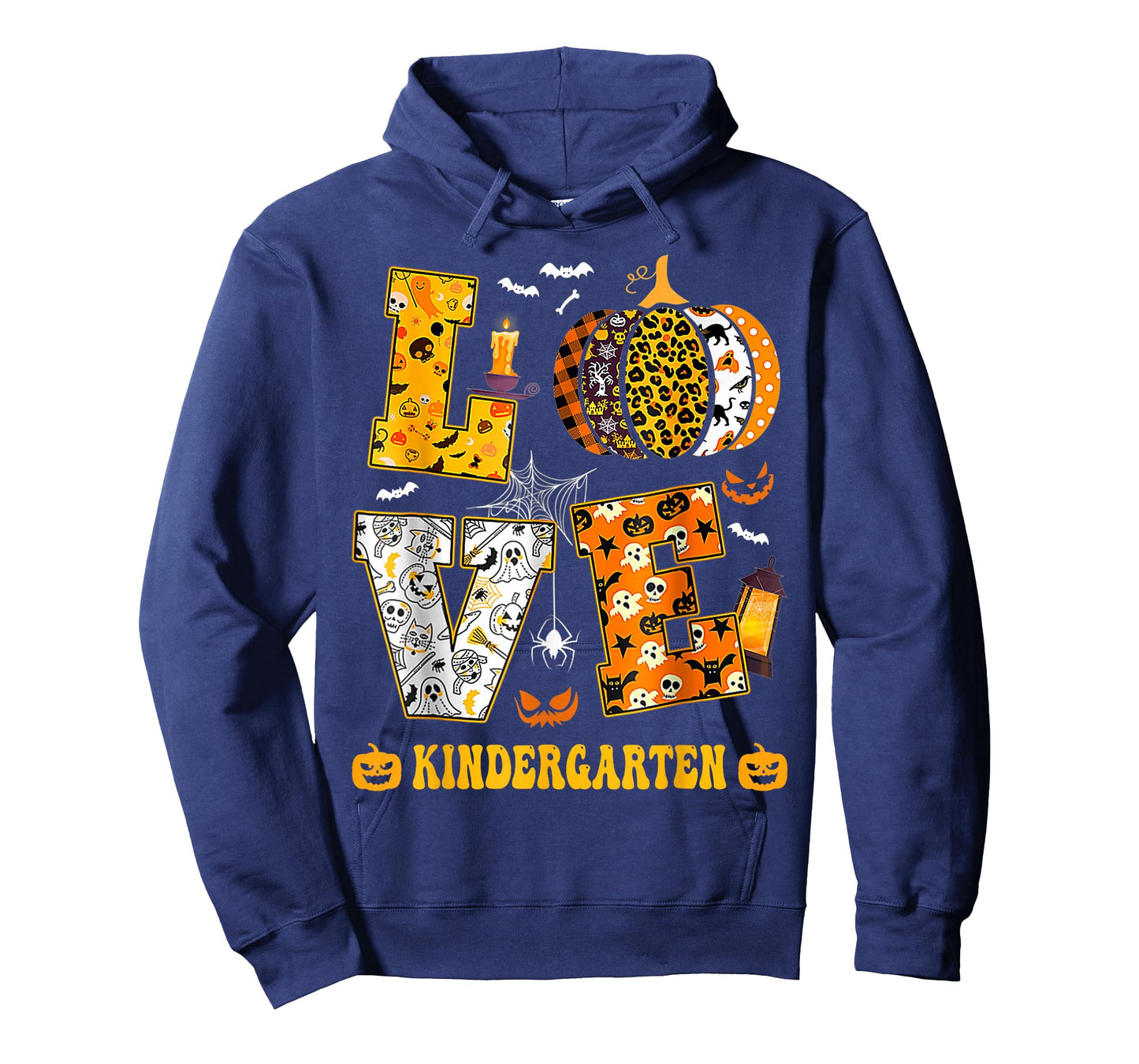 LOVE Kindergarten Pumpkin Teacher Student Halloween Costume T-Shirt