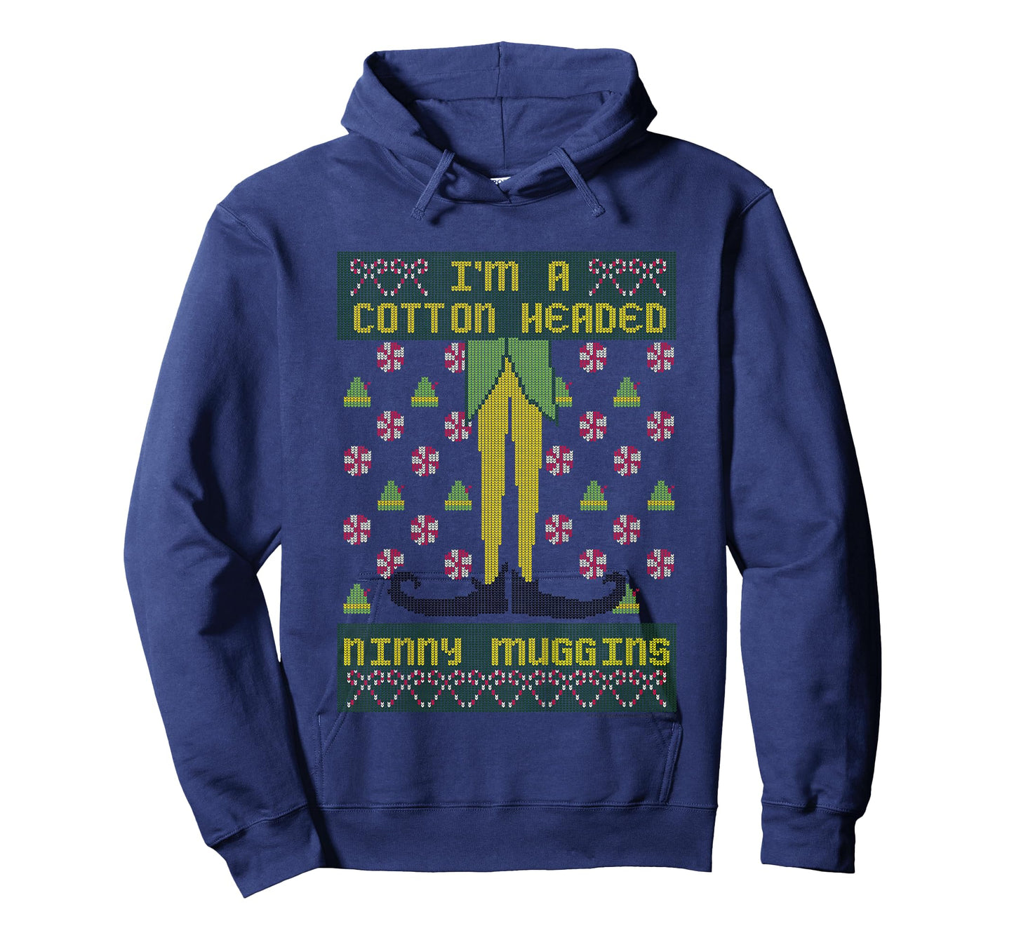 Kids Elf Buddy Cotton Headed Ninny Muggins Holiday Pattern T-Shirt