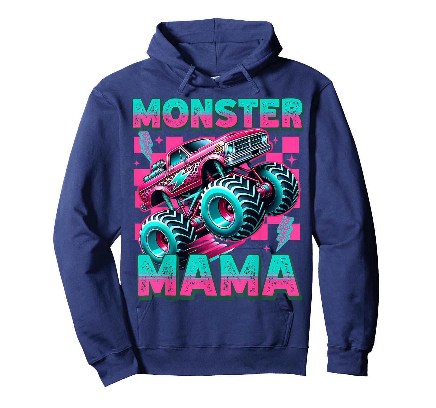 Vintage Monster Mama Retro Leopard Monster Truck Lover Mom T-Shirt
