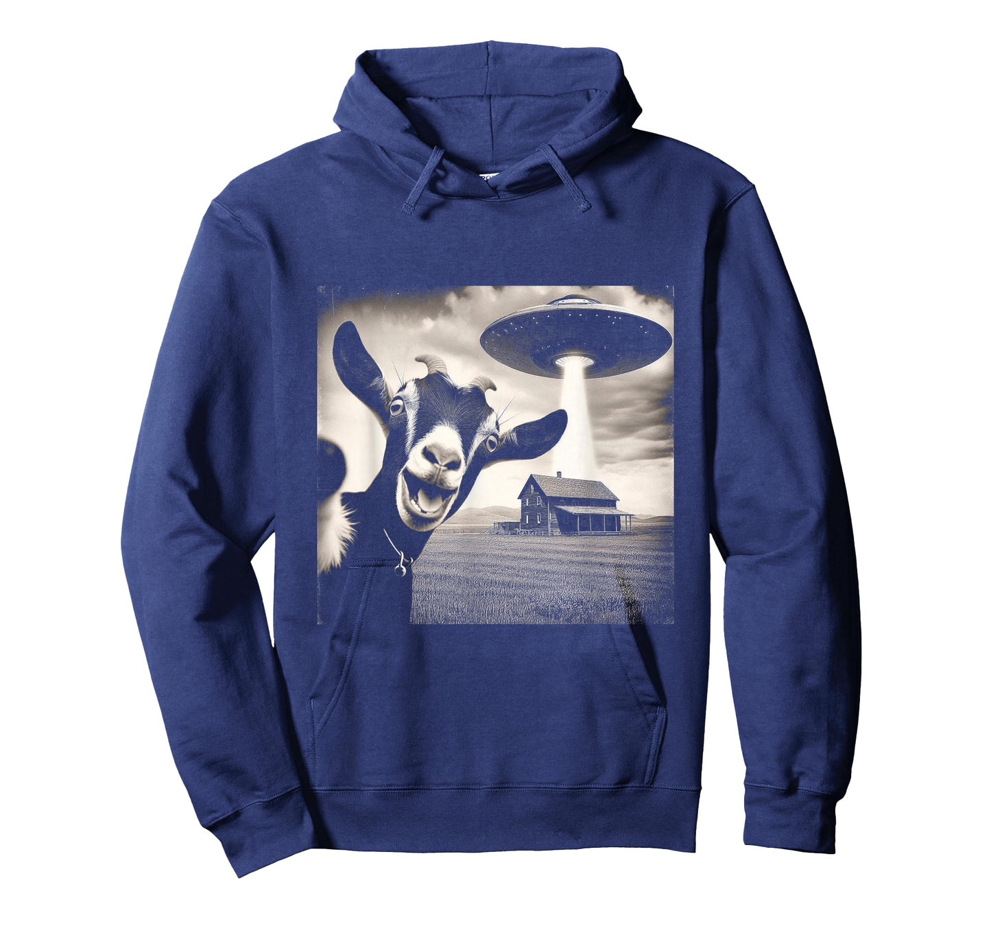 Alien Goat Selfie with UFO T-Shirt