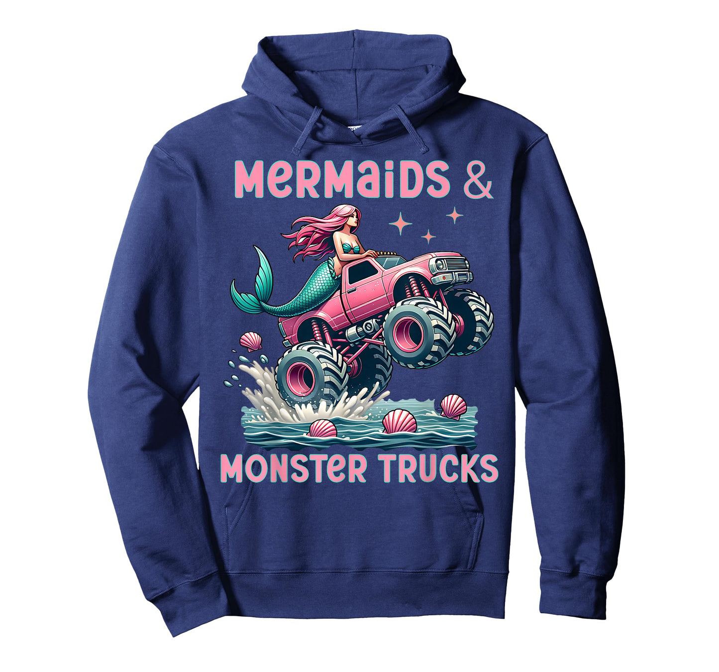 Mermaids And Monster Trucks Girls Monster Truck Show Party T-Shirt