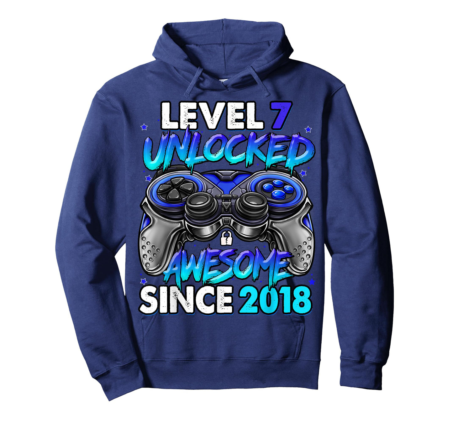 Level 7 Unlocked Awesome Since 2018 7th Birthday Gaming T-Shirt