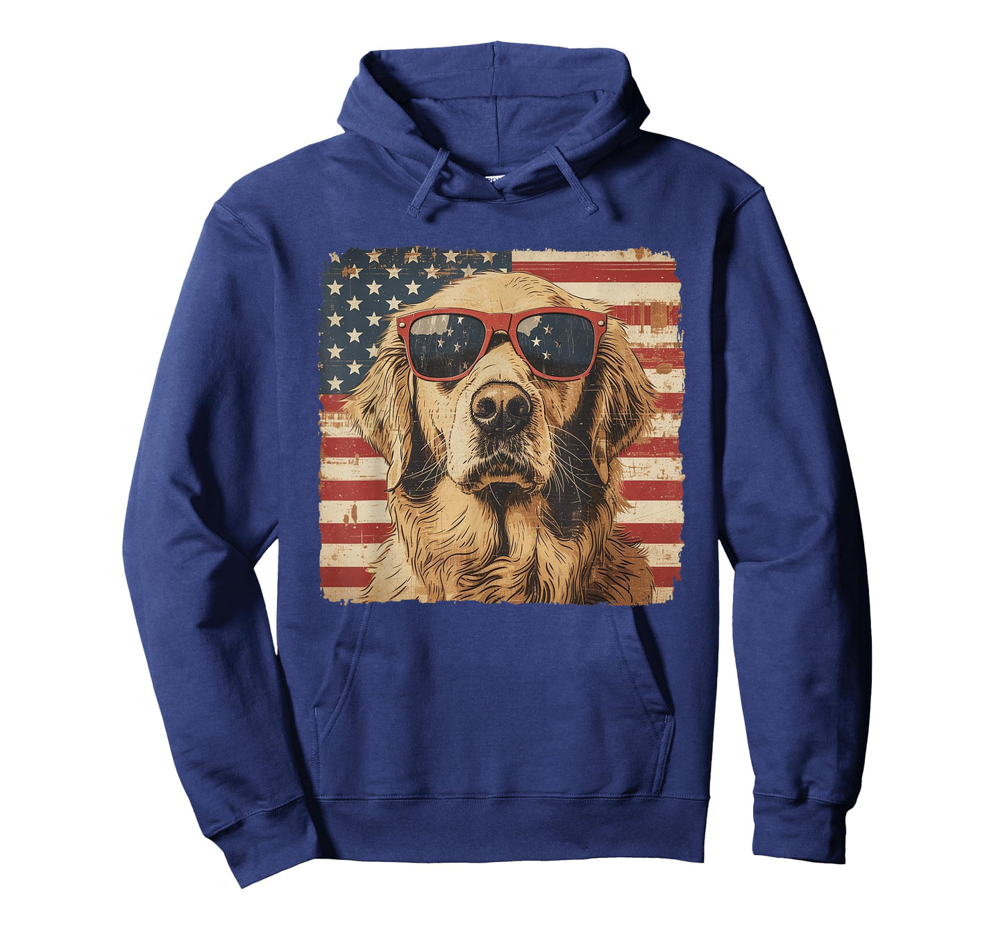 Golden Retriever Dog Patriotic Fourth of July Mens Boys Kids T-Shirt