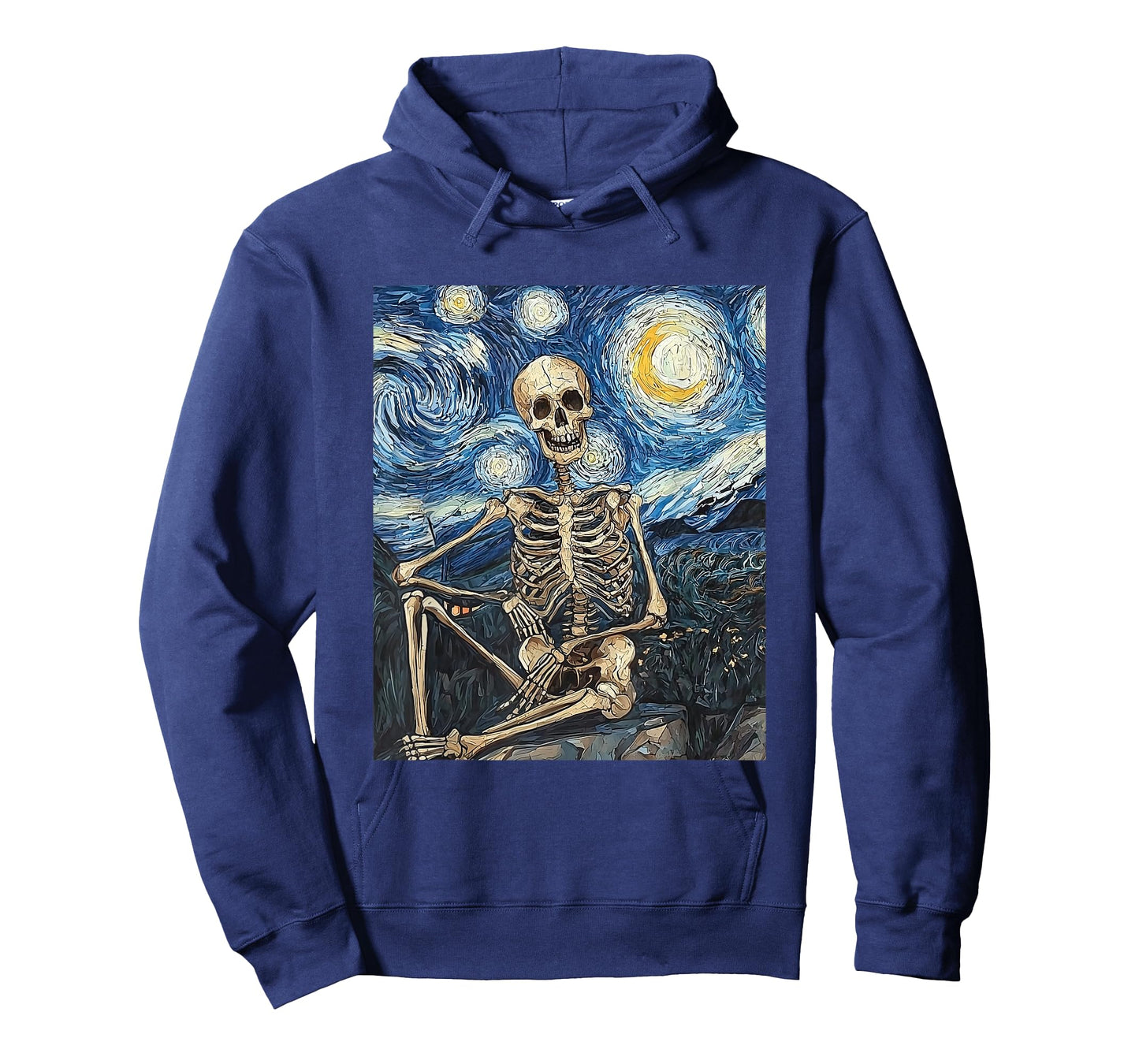 Skeleton Ghost Halloween - Van Gogh Style - Starry Night T-Shirt